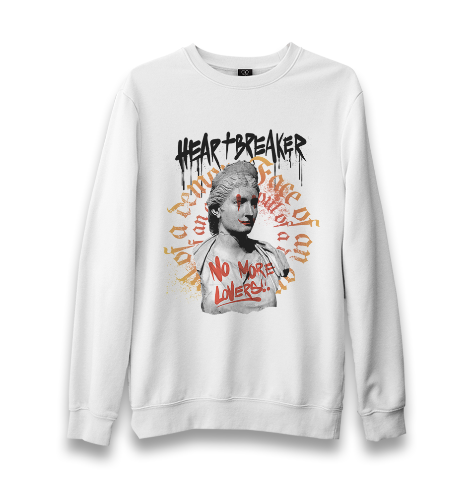 Statue with a Heartbreaker Quote Unisex White Sweatshirt - Premium  from W.E.N.S. WIND - Just 10990! Shop now at W.E.N.S. WIND