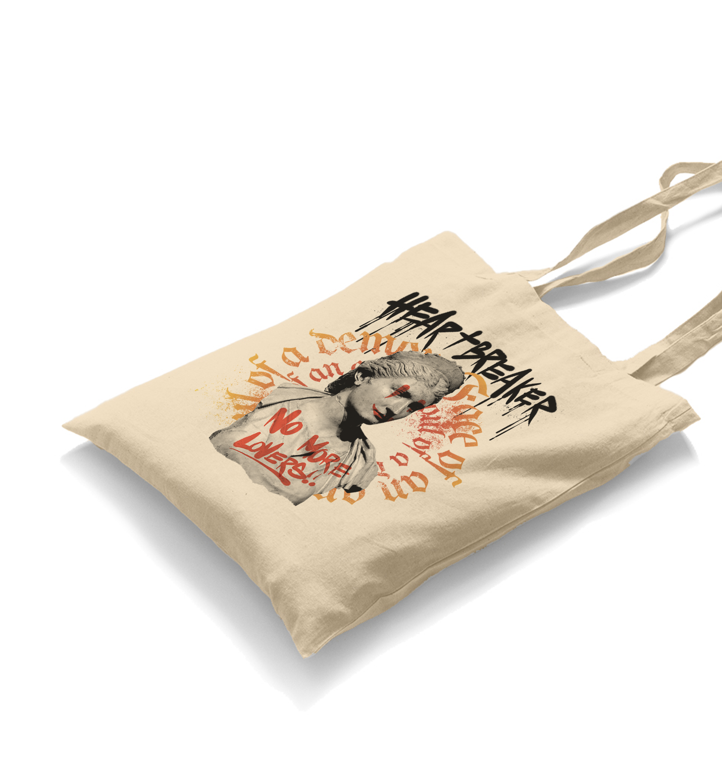 Statue with a Heartbreaker Quote White Canvas Totebag - Premium  from W.E.N.S. WIND - Just 4990! Shop now at W.E.N.S. WIND