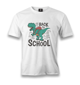 Dinosaur Back to School with the Bag Men's White Tshirt - Premium  from W.E.N.S. WIND - Just 6490! Shop now at W.E.N.S. WIND