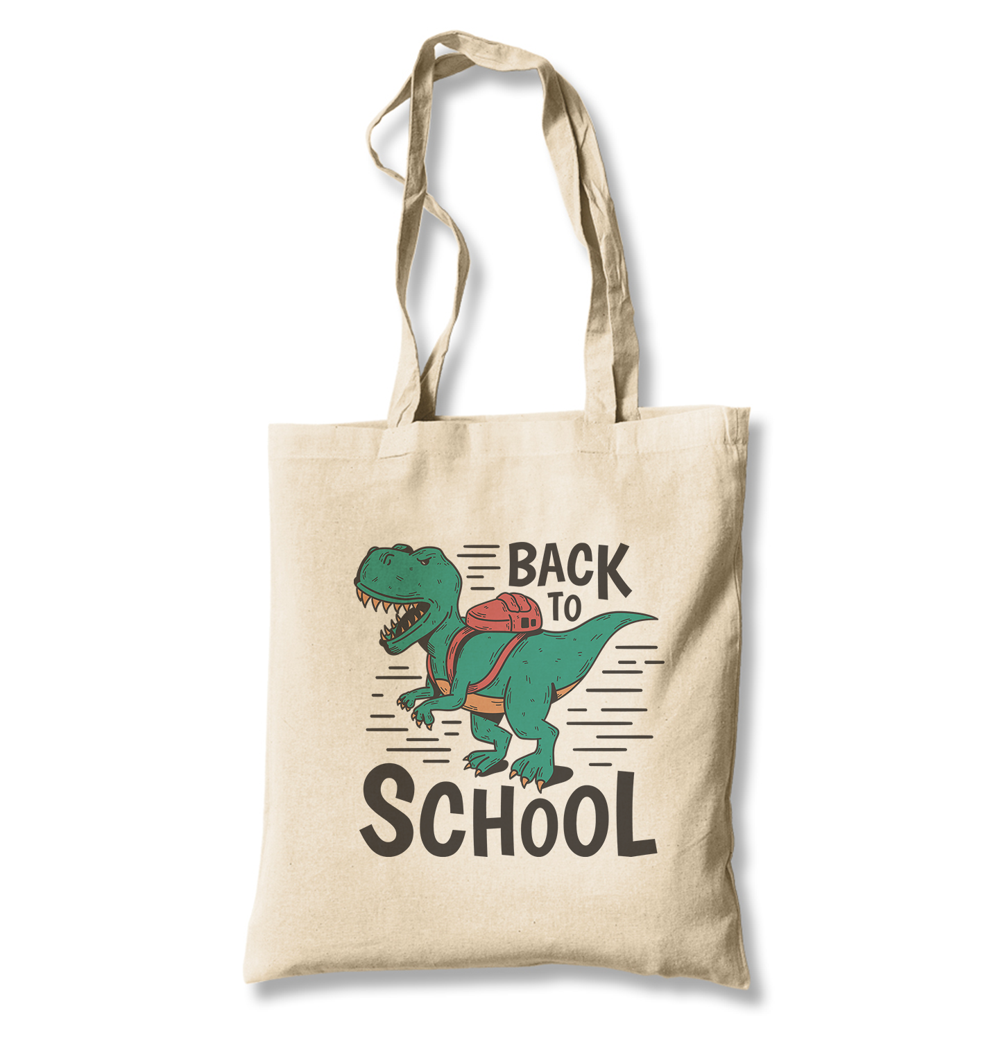 Dinosaur Back to School with the Bag White Canvas Totebag - Premium  from W.E.N.S. WIND - Just 4990! Shop now at W.E.N.S. WIND