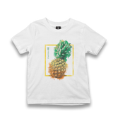 Pineapple in Front of a Square Kid's White Tshirt - Premium  from W.E.N.S. WIND - Just 5990! Shop now at W.E.N.S. WIND