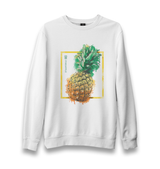 Pineapple in Front of a Square Unisex White Sweatshirt - Premium  from W.E.N.S. WIND - Just 10990! Shop now at W.E.N.S. WIND