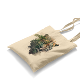 Tiger Head with Jungle Exposure White Canvas Totebag - Premium  from W.E.N.S. WIND - Just 4990! Shop now at W.E.N.S. WIND