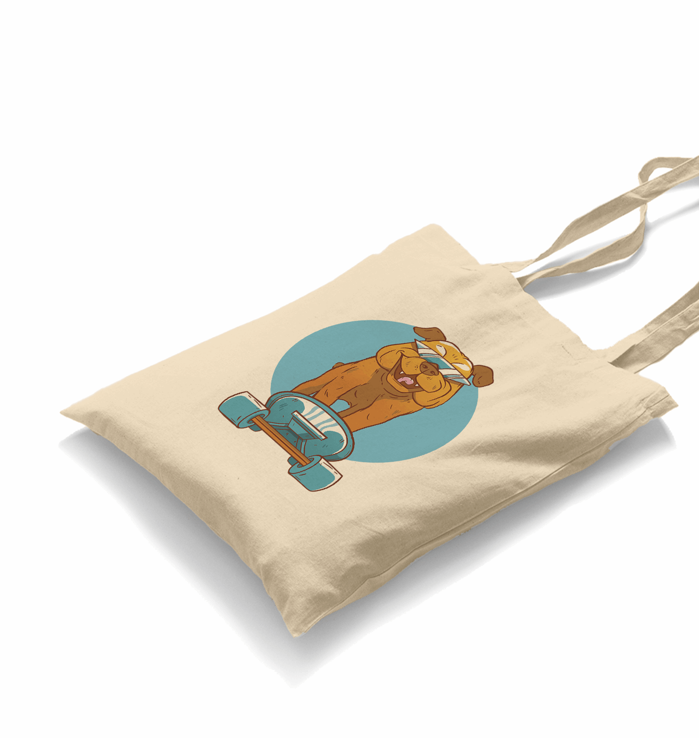 A Dog on a Blue Skate Wearing Sunglasses White Canvas Totebag - Premium  from W.E.N.S. WIND - Just 4990! Shop now at W.E.N.S. WIND