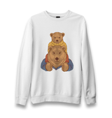 Father Bear and His Son Unisex White Sweatshirt - Premium  from W.E.N.S. WIND - Just 10990! Shop now at W.E.N.S. WIND