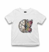 A Vintage Clock and a Colorful Butterfly Kid's White Tshirt - Premium Kid's T-shirt from W.E.N.S. WIND - Just 5990! Shop now at W.E.N.S. WIND