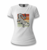 Alligator on Earth Colors Background White Women T-shirt - Premium Women's T-shirt from W.E.N.S. WIND - Just 6490! Shop now at W.E.N.S. WIND