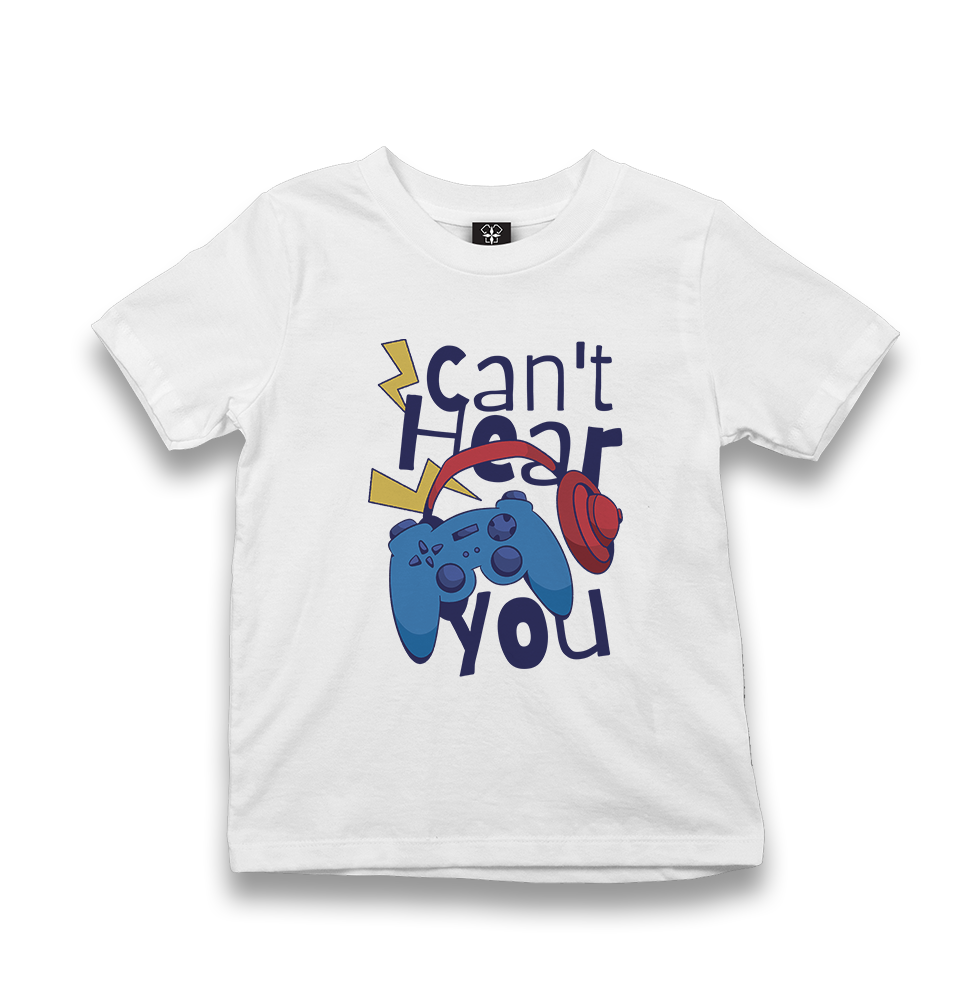 Game Joystick - Can't Hear You Kid's White Tshirt - Premium  from W.E.N.S. WIND - Just 5990! Shop now at W.E.N.S. WIND