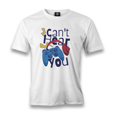 Game Joystick - Can't Hear You Men's White Tshirt - Premium  from W.E.N.S. WIND - Just 6490! Shop now at W.E.N.S. WIND