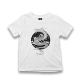 Dragon with Moon and Flowers Kid's White Tshirt - Premium  from W.E.N.S. WIND - Just 5990! Shop now at W.E.N.S. WIND