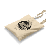 Dragon with Moon and Flowers White Canvas Totebag - Premium  from W.E.N.S. WIND - Just 4990! Shop now at W.E.N.S. WIND