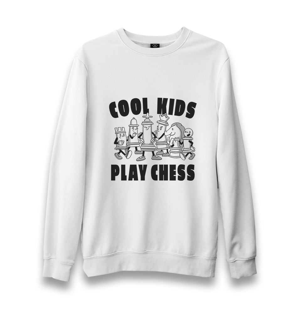 Cool Kids Play Chess Unisex White Sweatshirt - Premium  from W.E.N.S. WIND - Just 10990! Shop now at W.E.N.S. WIND