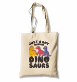 A Boy Who Loves Dinosaurs White Canvas Totebag - Premium  from W.E.N.S. WIND - Just 4990! Shop now at W.E.N.S. WIND