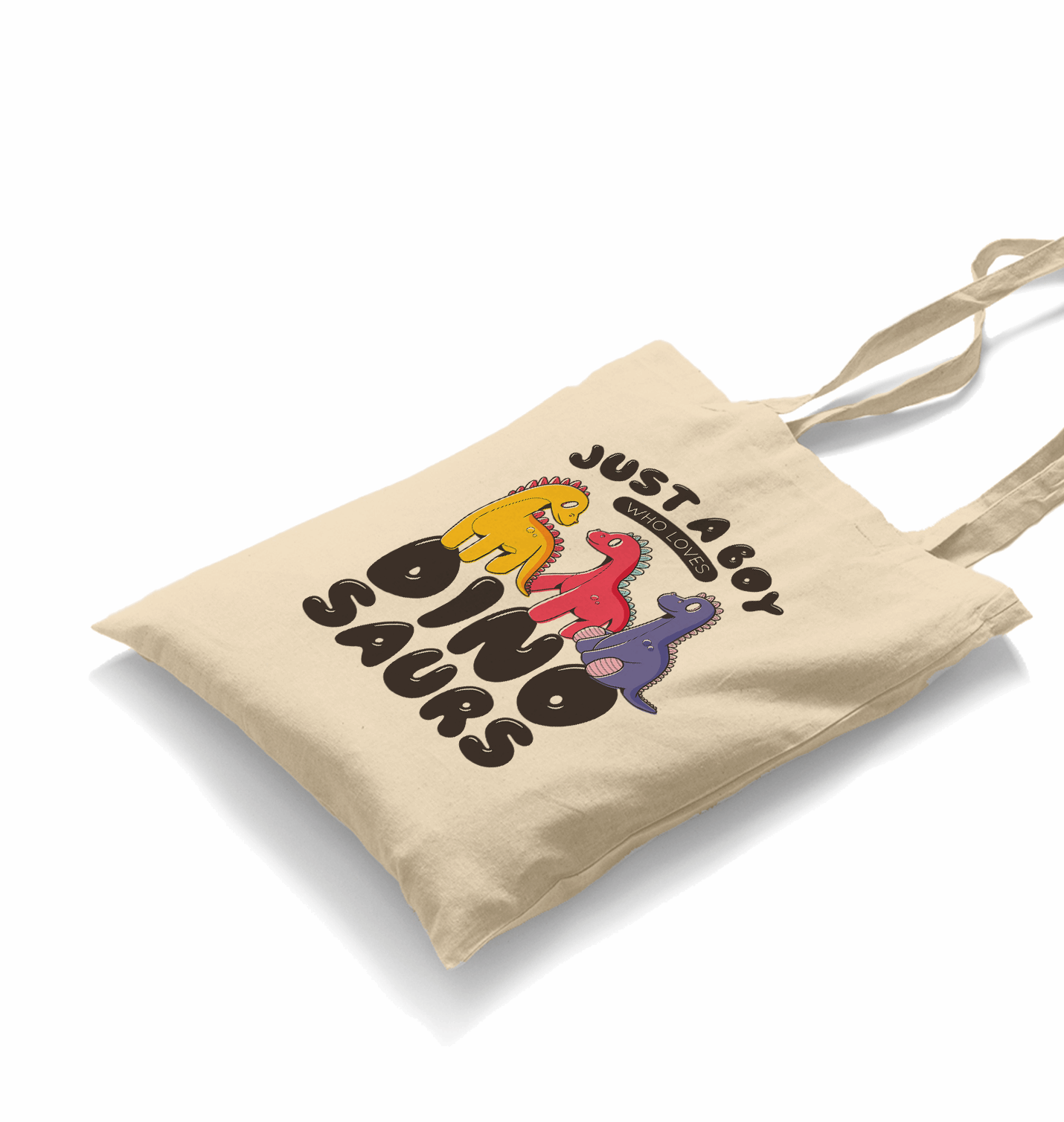 A Boy Who Loves Dinosaurs White Canvas Totebag - Premium  from W.E.N.S. WIND - Just 4990! Shop now at W.E.N.S. WIND