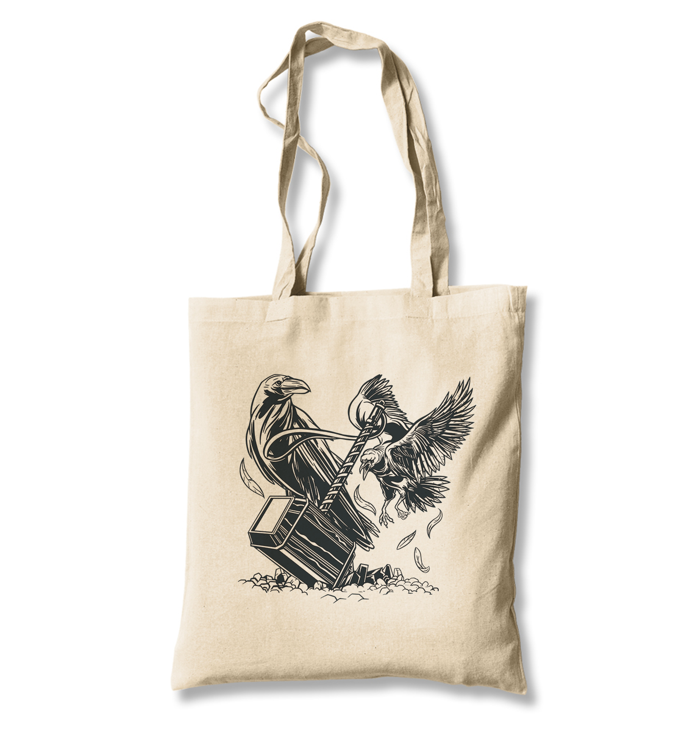 Hammer and the Crows White Canvas Totebag - Premium  from W.E.N.S. WIND - Just 4990! Shop now at W.E.N.S. WIND