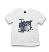 Sketch of a Drum Kit Kid's White Tshirt - Premium  from W.E.N.S. WIND - Just 5990! Shop now at W.E.N.S. WIND