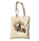 Panda Sleeping on a Branch White Canvas Totebag - Premium  from W.E.N.S. WIND - Just 4990! Shop now at W.E.N.S. WIND