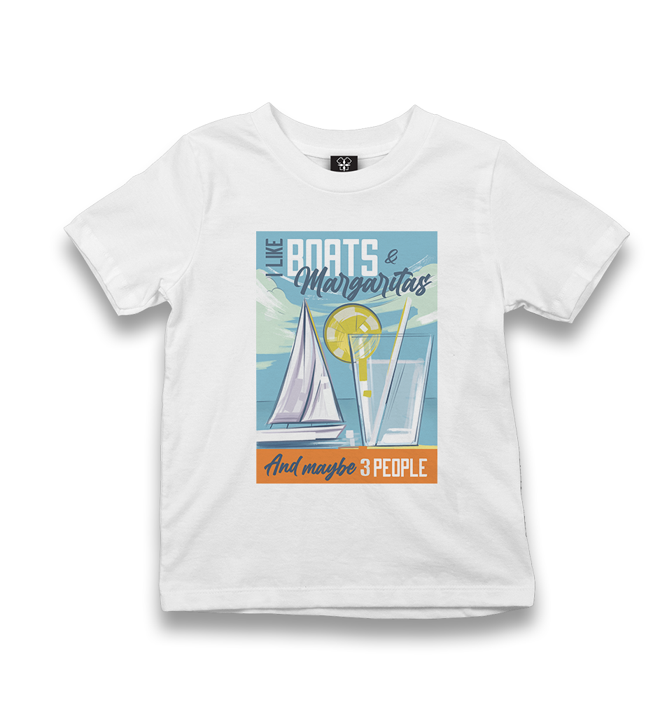 Sailing Boats with Margaritas Kid's White Tshirt - Premium  from W.E.N.S. WIND - Just 5990! Shop now at W.E.N.S. WIND