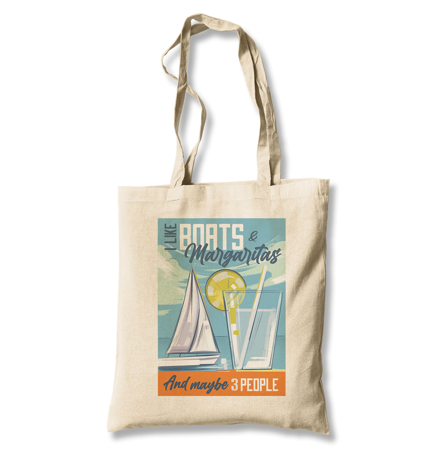 Sailing Boats with Margaritas White Canvas Totebag - Premium  from W.E.N.S. WIND - Just 4990! Shop now at W.E.N.S. WIND