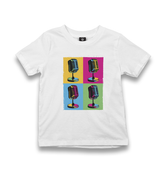 Pop Art Microphones Kid's White Tshirt - Premium  from W.E.N.S. WIND - Just 5990! Shop now at W.E.N.S. WIND