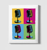 Pop Art Microphones White Canvas Wall Art 35x40cm - Premium  from W.E.N.S. WIND - Just 7990! Shop now at W.E.N.S. WIND