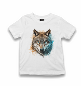 A Wolf with Blue and Yellow Paint Kid's White Tshirt - Premium Kid's T-shirt from W.E.N.S. WIND - Just 5990! Shop now at W.E.N.S. WIND