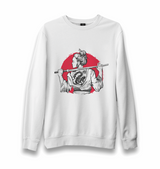 A Samurai Girl with a Tattoo on Her Back Unisex White Sweatshirt - Premium Unisex Sweatshirt from W.E.N.S. WIND - Just 10990! Shop now at W.E.N.S. WIND