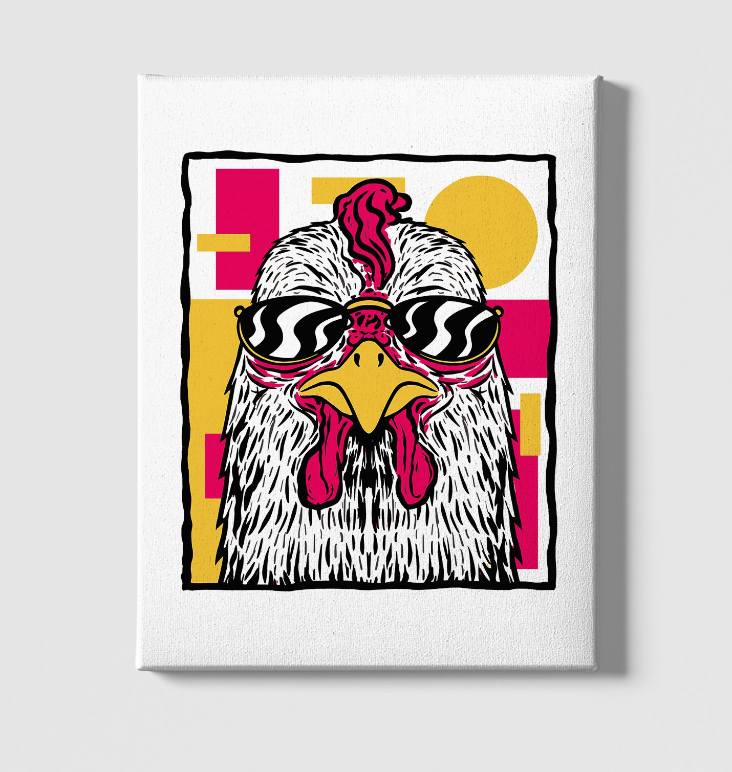 Cool Rooster Wearing Sunglasses White Canvas Wall Art 35x40cm - Premium  from W.E.N.S. WIND - Just 7990! Shop now at W.E.N.S. WIND