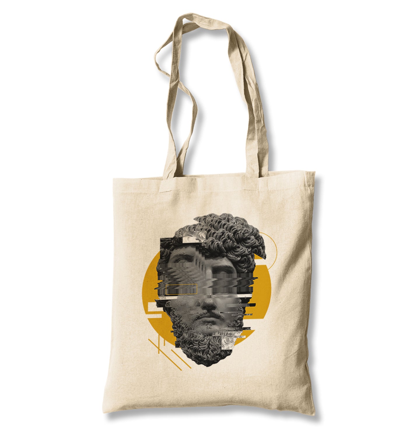 Wavy Sculpture Head Canvas Totebag - Premium  from Wenswind - Just 4990! Shop now at W.E.N.S. WIND
