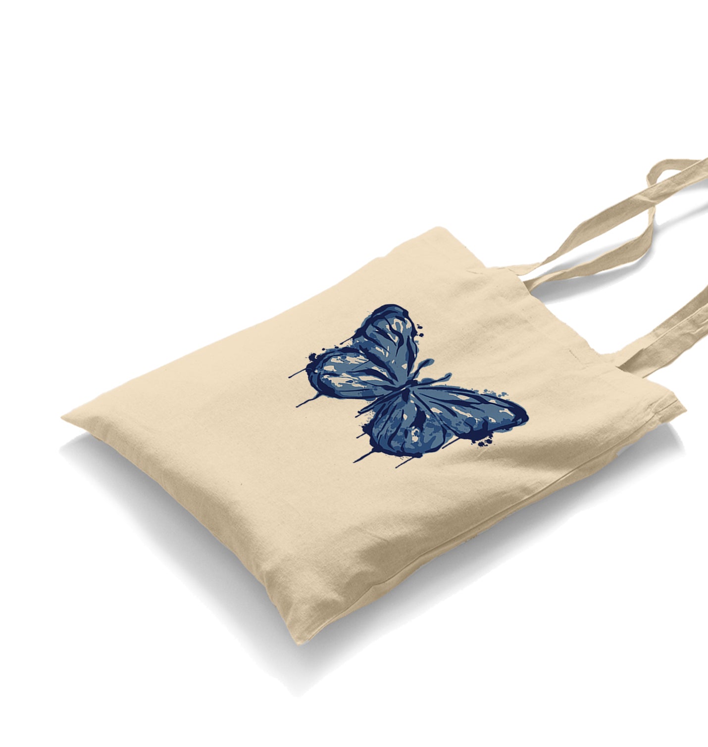 Beautiful Blue Butterfly Canvas Totebag - Premium  from Wenswind - Just 4990! Shop now at W.E.N.S. WIND