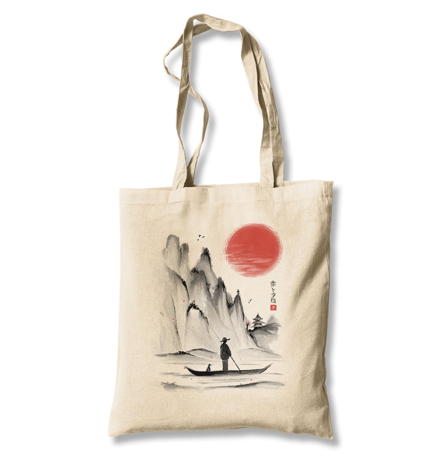 Japanese Man on the Boat Canvas Totebag - Premium  from Wenswind - Just 4990! Shop now at W.E.N.S. WIND