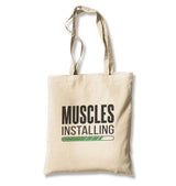 Bodybuilding Muscles Installing Canvas Totebag - Premium  from Wenswind - Just 4990! Shop now at W.E.N.S. WIND