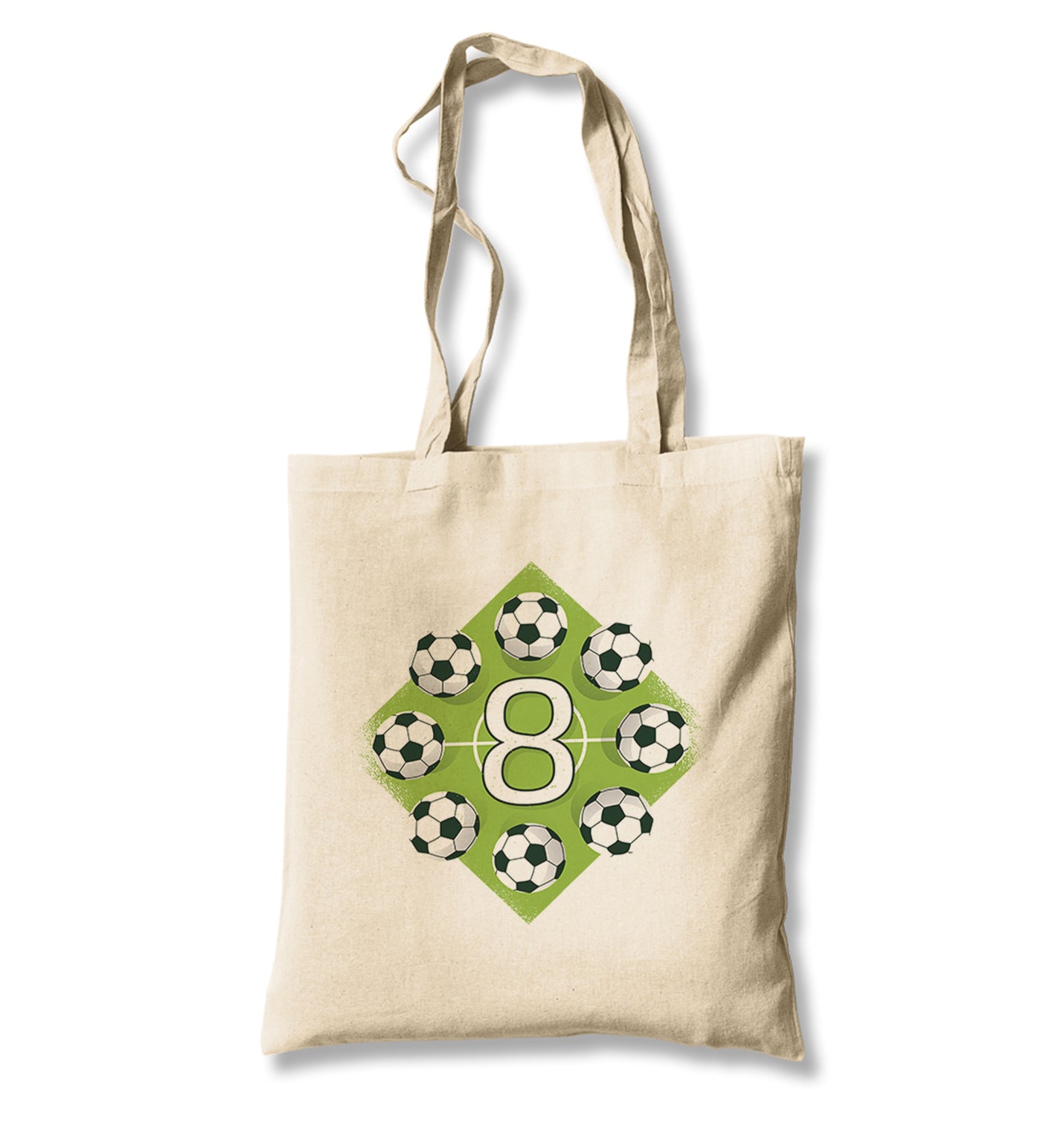 8 Years Old Birthday with Soccer Balls on the Field Canvas Totebag - Premium  from Wenswind - Just 4990! Shop now at W.E.N.S. WIND