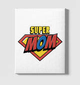 Super Mom Logo White Canvas Wall Art 35x40cm - Premium  from W.E.N.S. WIND - Just 7990! Shop now at W.E.N.S. WIND