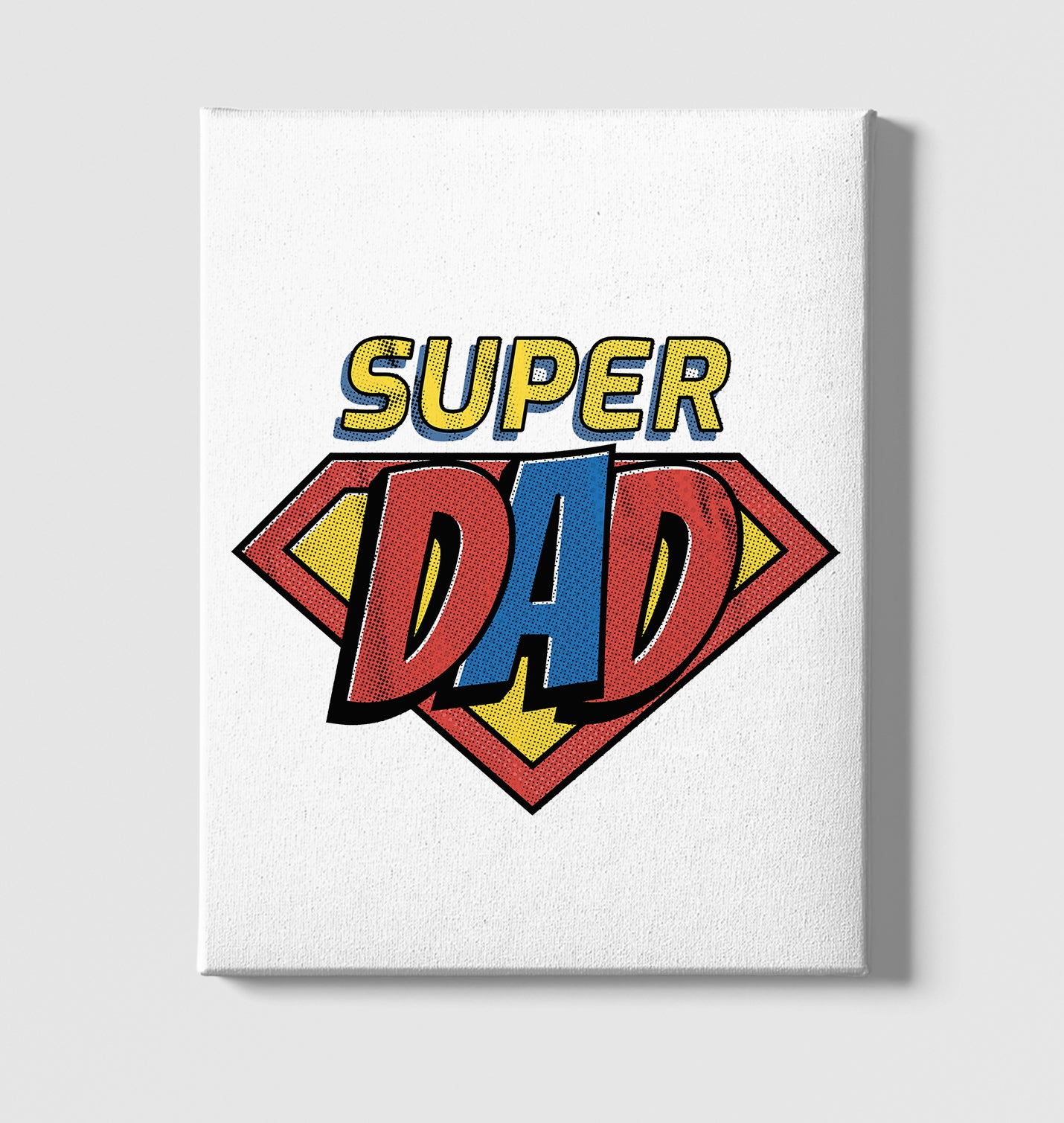 Super Dad Logo White Canvas Wall Art 35x40cm - Premium  from W.E.N.S. WIND - Just 7990! Shop now at W.E.N.S. WIND