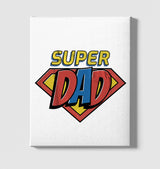 Super Dad Logo White Canvas Wall Art 35x40cm - Premium  from W.E.N.S. WIND - Just 7990! Shop now at W.E.N.S. WIND