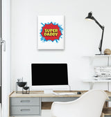 Super Daddy Hahaha Logo White Canvas Wall Art 35x40cm - Premium  from W.E.N.S. WIND - Just 7990! Shop now at W.E.N.S. WIND