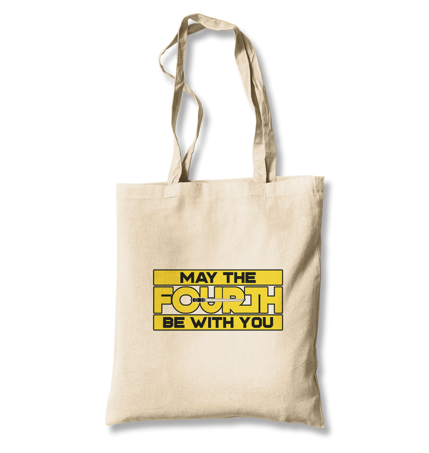 May the Fourth Be With You with Lightsaber Canvas Totebag - Premium  from Wenswind - Just 4990! Shop now at W.E.N.S. WIND