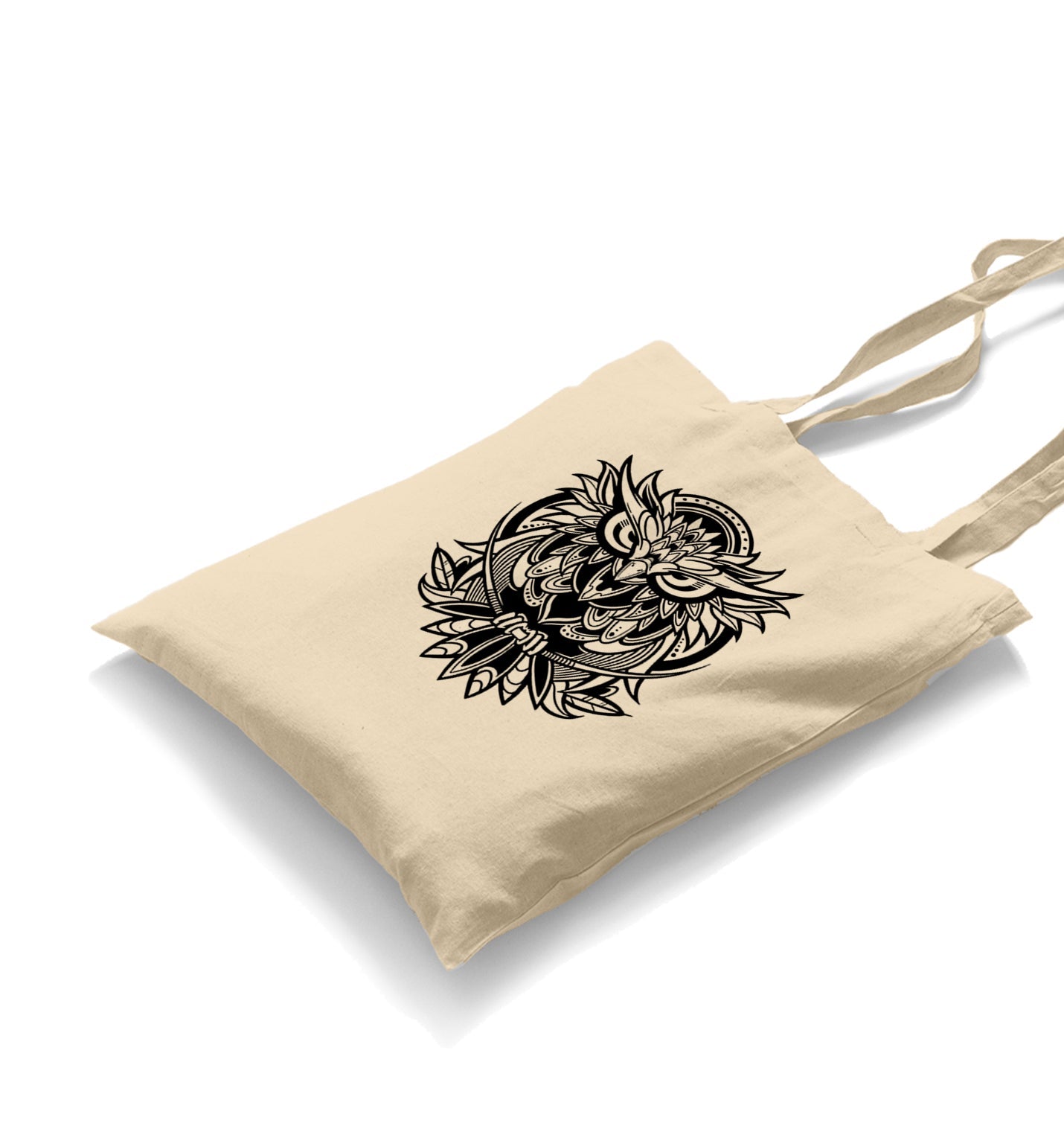 Owl in Tribal Style Canvas Totebag - Premium  from Wenswind - Just 4990! Shop now at W.E.N.S. WIND