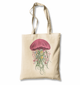 A Jellyfish with Floral Plant Tentacles White Canvas Totebag - Premium  from W.E.N.S. WIND - Just 4990! Shop now at W.E.N.S. WIND