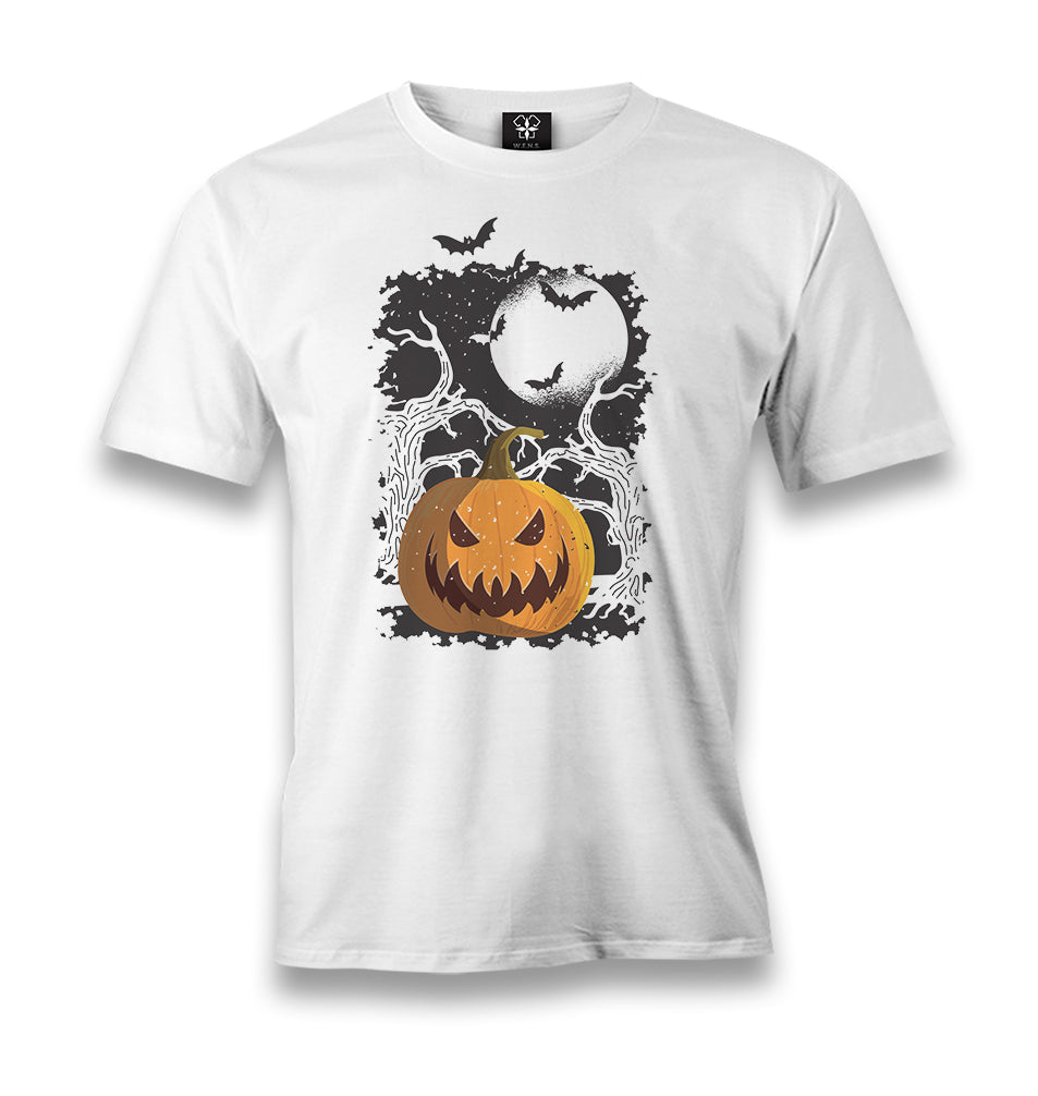 Halloween - Pumpkin Moon Men's White Tshirt - Premium  from W.E.N.S. WIND - Just 6490! Shop now at W.E.N.S. WIND