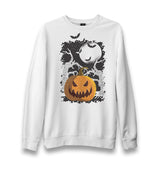 Halloween - Pumpkin Moon Unisex White Sweatshirt - Premium  from W.E.N.S. WIND - Just 10990! Shop now at W.E.N.S. WIND