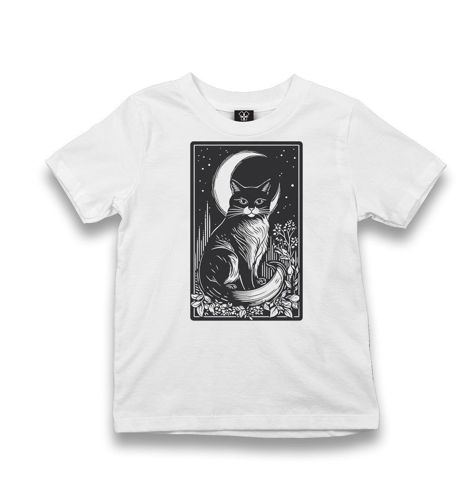 Halloween - Black Cat and Moon Kid's White Tshirt - Premium  from W.E.N.S. WIND - Just 5990! Shop now at W.E.N.S. WIND