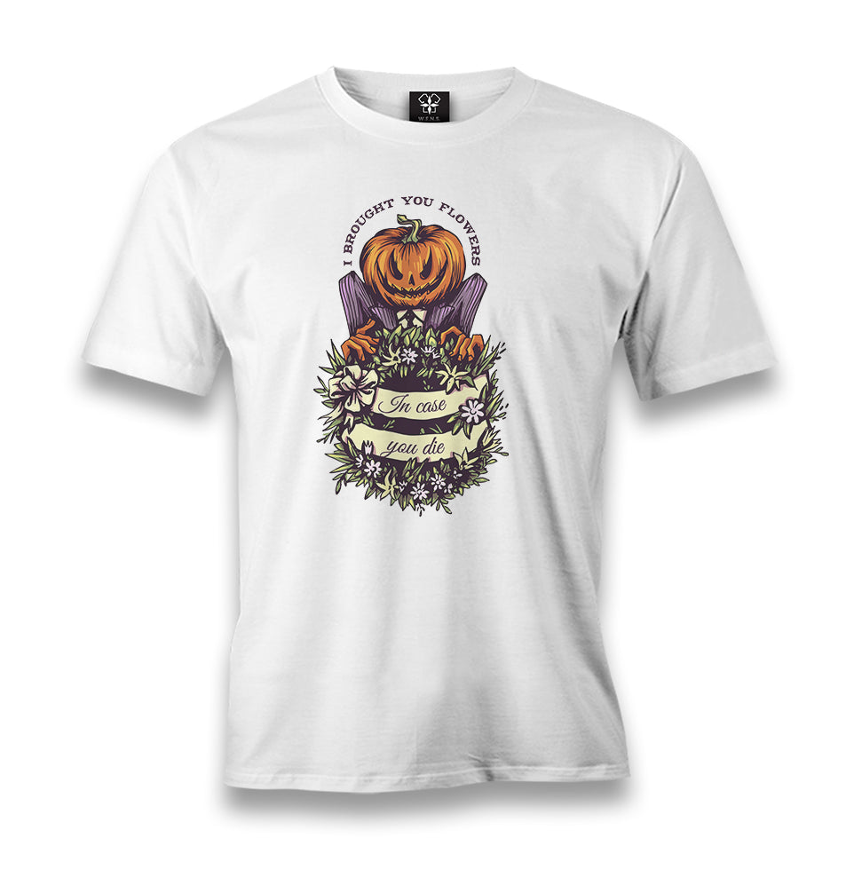 Halloween - I Brought You Flowers Men's White Tshirt - Premium  from W.E.N.S. WIND - Just 6490! Shop now at W.E.N.S. WIND