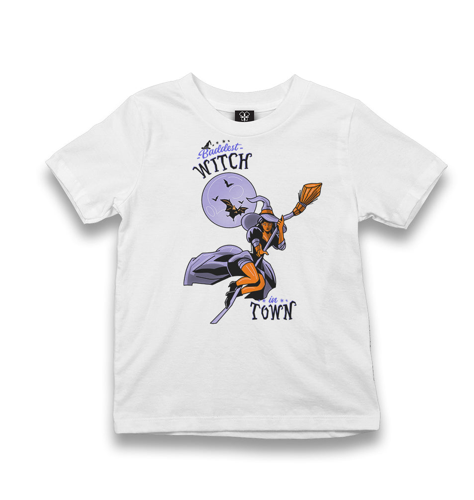 Halloween - Baddest Witch in Town White Kid's White Tshirt - Premium  from W.E.N.S. WIND - Just 5990! Shop now at W.E.N.S. WIND