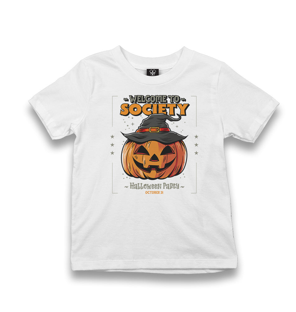 Halloween - Welcome To Society Kid's White Tshirt - Premium  from W.E.N.S. WIND - Just 5990! Shop now at W.E.N.S. WIND