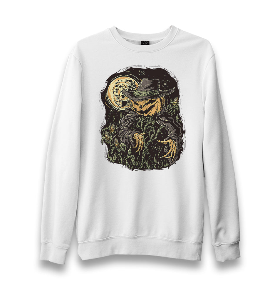 Halloween - Scary Pumpkin White Unisex White Sweatshirt - Premium  from W.E.N.S. WIND - Just 10990! Shop now at W.E.N.S. WIND