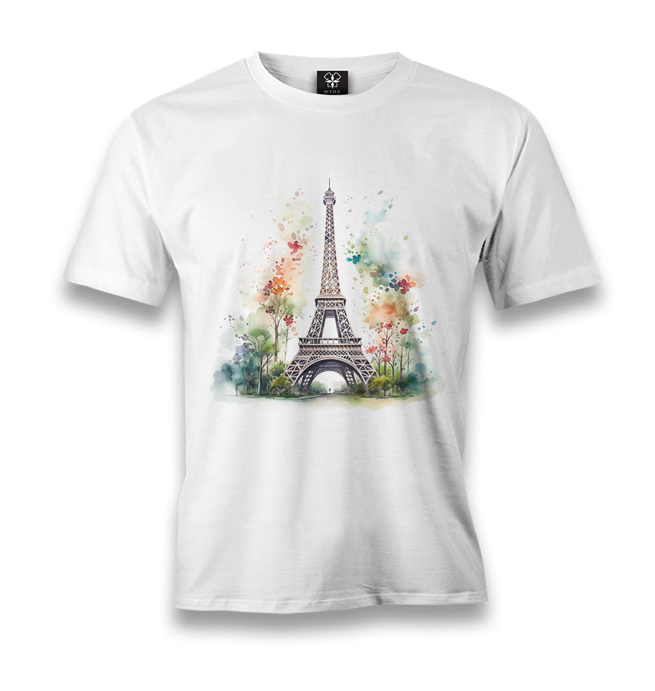 Paris - Eiffel Tower - MB1638 Men's White Tshirt - Premium  from W.E.N.S. WIND - Just 6490! Shop now at W.E.N.S. WIND