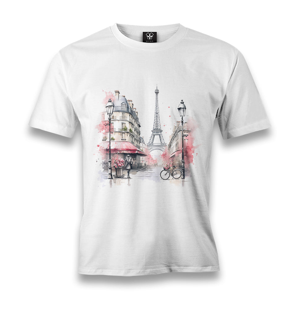 Paris - Eiffel Tower II - MB1640 Men's White Tshirt - Premium  from W.E.N.S. WIND - Just 6490! Shop now at W.E.N.S. WIND