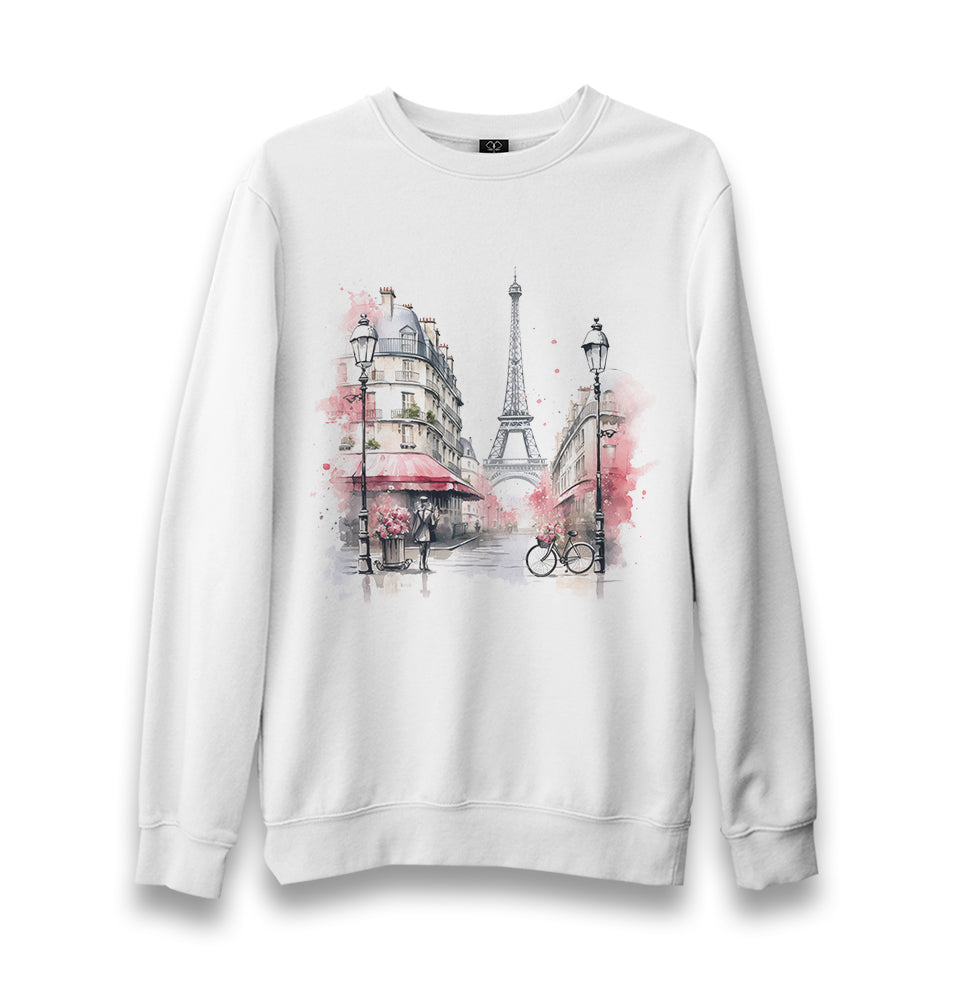 Paris - Eiffel Tower II - MB1640 Unisex White Sweatshirt - Premium  from W.E.N.S. WIND - Just 10990! Shop now at W.E.N.S. WIND